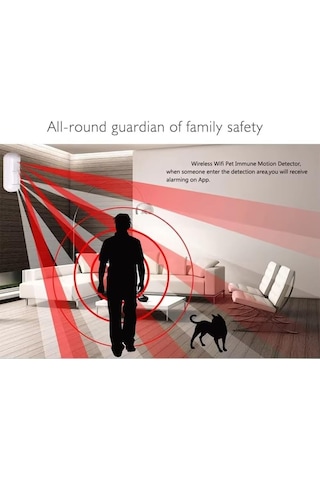 Kablosuz Anti-pet Alarmı Hareket Dedektörü, Bvaztvp Çift Algılama Penceresi Wifi Pır Hareket Sensörü, Piller Dahi