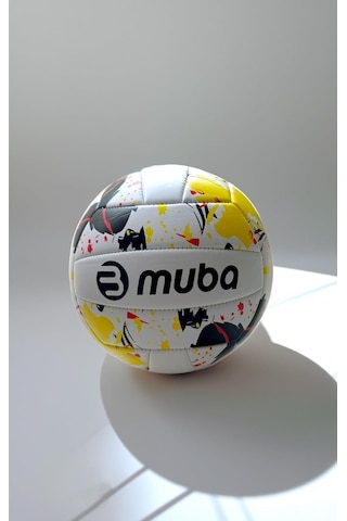 Muba Voleybol Topu, Dikişli, Yumuşak Deri, Antrenman Ve Salon Uyumlu, Karışık Renkler Çok Renkli