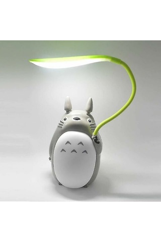 Totoro Çizgi Film Usb Masa Lambası, Yaratıcı Çift Amaçlı Gece Lambası Beyaz Çinçila Göbeği Çok Renkli