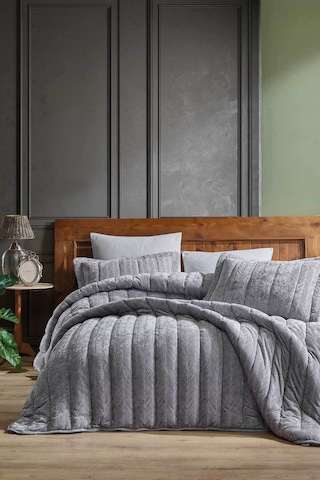 Elart Comfort Yeni Nesil Uykuseti - 6 Parça Velvet Gümüş 230X220 230 x 220 Gümüş