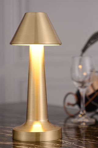 Şapkalı Mantar Model Gold Altın Renk Dokunmatik Şarjlı Masa Lambası Gold
