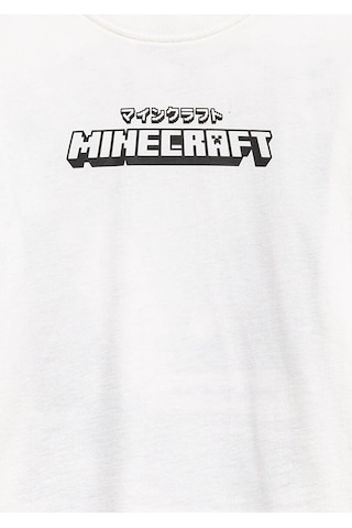 Mavi Minecraft Baskılı Beyaz Erkek Çocuk T-shirt M6610378-70057 Beyaz