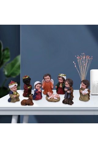 Homyl 10x Doğum Sahnesi Set Heykel İsa Katolik Heykeli Bebek Çok