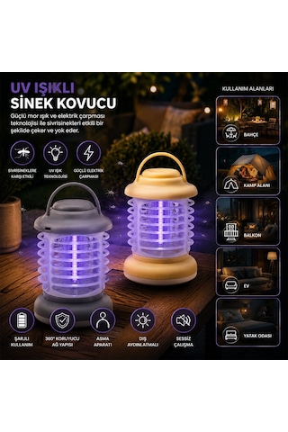 Hasuba Hs-376 Uv Işıklı Sinek Kovucu 2 Renk Işık Usb Şarjlı Asma Aparat Sessiz Çalışma