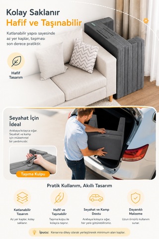 Cozygo Katlanabilir Çocuk Koltuğu Ve Yatağı 3 Ü 1 Arada Antislip Tabanlı Taşınabilir Oyun Alanı Sarı