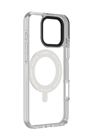 Apple iPhone 16 Uyumlu Kılıf Magsafe Şarj Özellikli Parmak Ring Standlı Youngkit Pivot Serisi Kapak Şeffaf