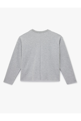 Koton Uzun Kollu Bisiklet Yaka Basic Sweatshirt Gri 6wak10092ek Gri