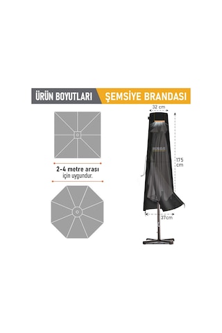 Haegs Bahçe Şemsiye Kılıfı, Veranda Parasol Konsol Şemsiyesi Brandası, Koruma Örtüsü, Su Geçirmez, Hava Koşu Çok Renkli
