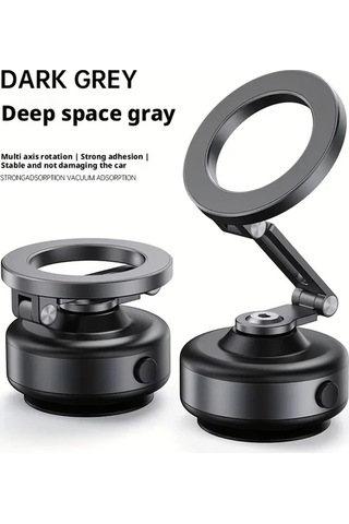 Xuweiwei Karanlık Gery Araba Vakum Manyetik Cep Telefonu Tutucu Süper Güçlü Emme 360 Derece Dönebilir Geri Çekilebilir Katlanabilir