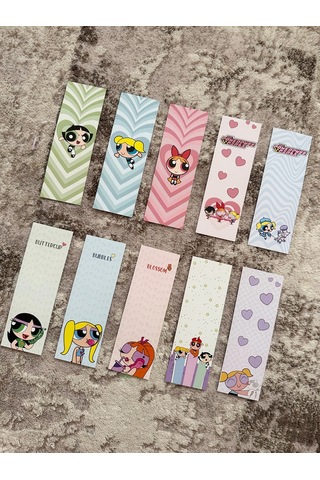 Powerpuff Girls Tasarım 10 Adet Kitap Ayraç Seti Pytkayrac136