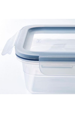 3 Adet Vakumlu Saklama Kapları 1,0 Litre Ikea Gri-mavi Dikdörtgen Saklama Kutusu Sku: Smg8690010200792 Açık