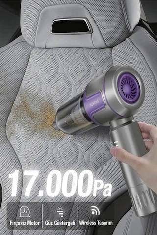 Kablosuz Taşınabilir Araç İçi El Süpürgesi 17000pa Güçlü Vakum 4 Ü 1 Arada Çok Amaçlı Temizlik 11147012