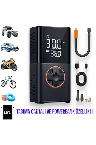 Enshall 6611 3600 Mah Şarjlı Lastik, Bsiklet,oto Hava Kompresörü