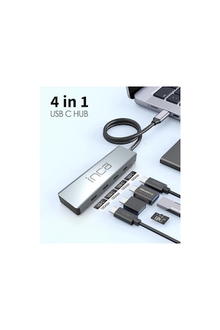 Inca Itpt-4t Type-c Hub X4 Type-c Port 3.1 10gbps Alumınyum Kasa Çoklayıcı