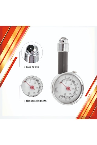 Araç Lastik Hava Basınç Ölçme Saati Metal Yuvarlak