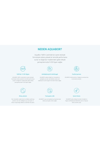 Aquabor Doğal Mineralli Sıvı Beyaz + 4 Kg Renkliler + 4 Kg Beyaz + Elde Bulaşık 4 Lü Set