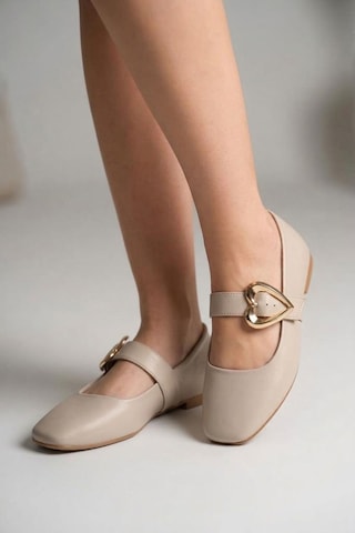 Papuçcity Fendi 03468 Kadın Günlük Babet Krem