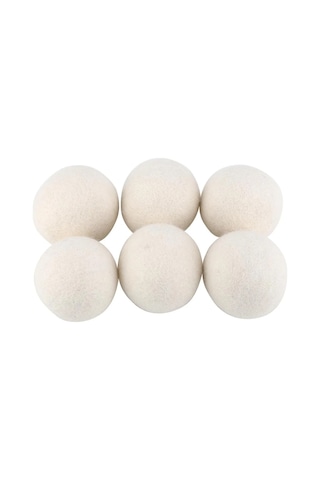 Kosona 6 Adet 6cm Organik Yün Kurutma Topları - Doğal Kumaş Yumuşatıcı, Tekrarlı Kullanım, Enerji Tasarrufu, Kimyasız