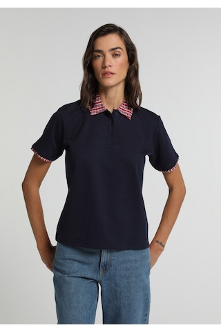 Colin's Colins Regular Fit Shirt Neck Düz Kadın Lacivert Kısa Kol Tişört Cl1083066 Q1.v2 Nav