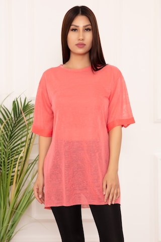 Kalopya Bayan Basic Salaş Esp12 T-Shirt Pembe