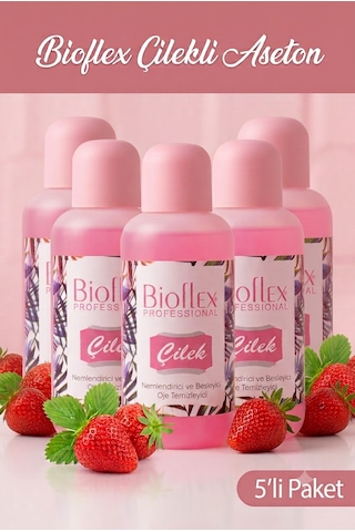 Bioflex Çilekli Aseton 220 Ml 5 Adet