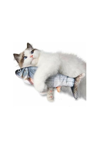 Catnipli Usb Şarjlı Kuyruk Sallayan Hareketli Balık Kedi Oyuncağı, İnteraktif Peluş Kedi Oyuncağı, Kedilerin Takip Etme, Yakalama Ve Avlanma İçgüdüsünü Destekleyen Eğlenceli Oyun Arkadaşı
