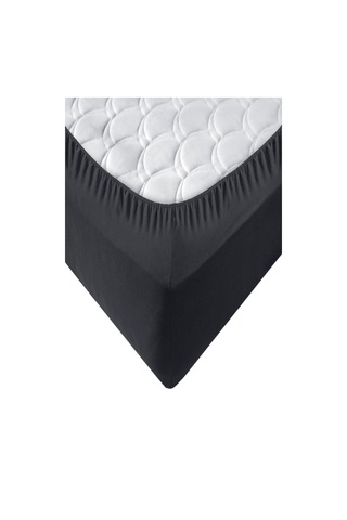 Penye Lastikli Çarşaf, Battal Çift Kişilik , Siyah, %100 Pamuk Örme Kumaş, 130 Gr/m² Siyah