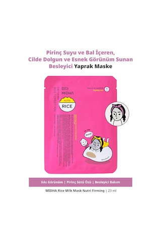 Midha Bal İçeren Cilde Dolgun Esnek Görünüm Sunan Besleyici Kağıt Maske 22 ML