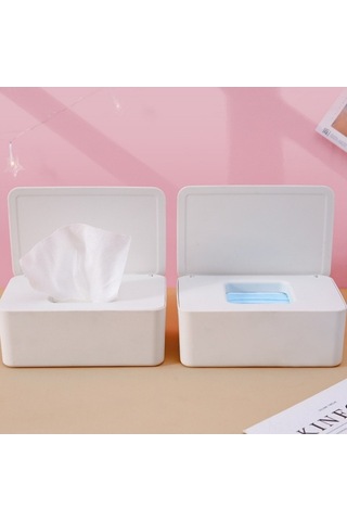 Pazly Taşınabilir Maske Saklama Kutusu - Kapaklı, Toz Geçirmez, Çok Amaçlı 18.5x12.2x7cm Beyaz Beyaz