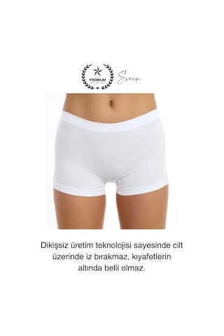 Svein Premium Toparlayıcı Sıkılaştırıcı Kadın Boxer Korse Rahat Dikişsiz Saran Günlük İç Çamaşır Beyaz
