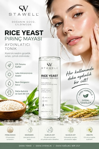 Kore Formüllü Pirinç Mayası Aydınlatıcı Tonik 200 Ml - %10 Niacinamide & %5 Arbutin Leke Karşıtı Bakım