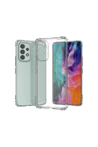Samsung Galaxy A73 5G Uyumlu Kapak Kamera Korumalı Antişok Airbag Köşe Korumalı Silikon Şeffaf Kılıf