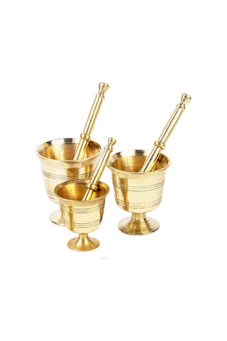 Sarı Pirinç Havan 11 CM Yüksek 9.5 CM Ağız Çap 1350 G