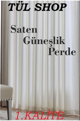 Güneşlik Saten Kalın Gramajlı Ütü İstemez Güneşlk Perde (402268212) Kırık Beyaz