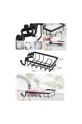 Periboia Musluğa Sabitlenen Çelik Bulaşık Süngeri Katı Sabun Tut