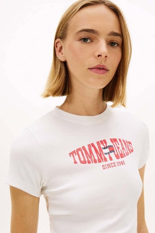 Tommy Jeans Kadın Tişört-dw0dw22272-16052 Beyaz