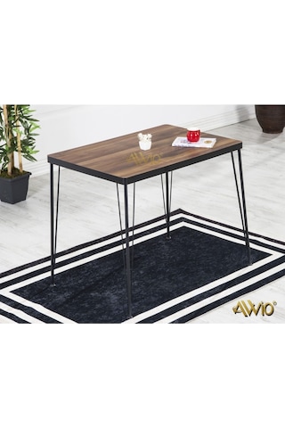 Avvio 70x110 Royal Yemek Masa Takımı Mutfak Masası Cafe Masası 2 Tel Sandalye 1 Masa - Ceviz Gri
