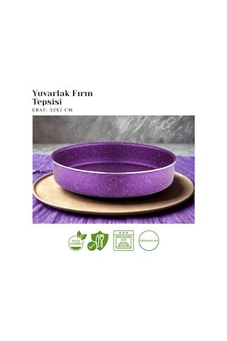 32 Cm Granit Yuvarlak Fırın Tepsisi - Violet Diğer