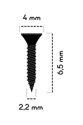 100 Adet 6,5 mm Mini Hobi Vidası Siyah