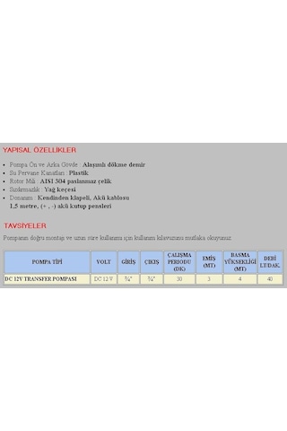 Trp 12v - Metal Mazot Ve Yağ Transfer Aktarma Pompası