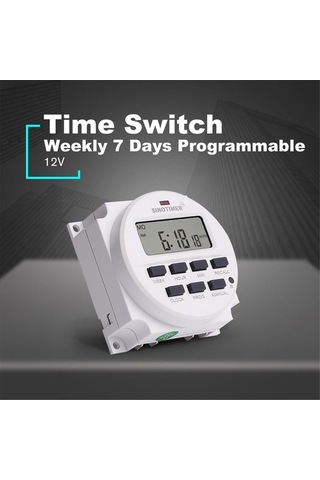 Pazly Zamanlayıcı Sınotımer Röle Programlanabilir Kontrolü Haftalık Gün Dijital Beyaz Anahtarı 7 12v - Pd