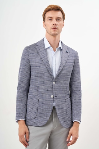 Morven Erkek Mavi Örme Slim Fit Torba Cep Mono Yaka Spor Ceket 24ms002011300 Mavi