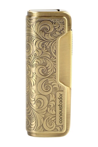 Conquistador Tek Torch Pürmüz Gold İşlemeli Metal Puro Çakmağı Cnq-031