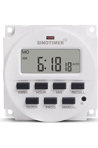 Pazly Zamanlayıcı Sınotımer Röle Programlanabilir Kontrolü Haftalık Gün Dijital Beyaz Anahtarı 7 12v - Pd