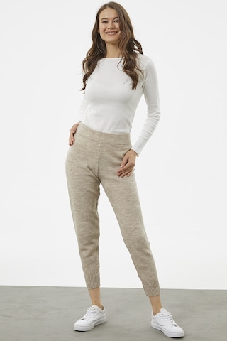 Sementa Jogger Rahat Kalıp Triko Pantolon - Bej 001
