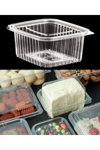 Plastik Saklama Kabı 500 G 100 Adet Kapaklı Sızdırmaz Kap