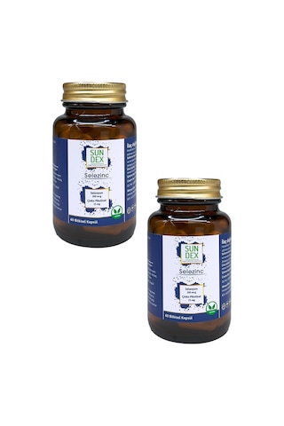 Sundex Selezinc Selenyum L-Selenometionin ve Çinko Pikolinat 2 x 60 Bitkisel Kapsül