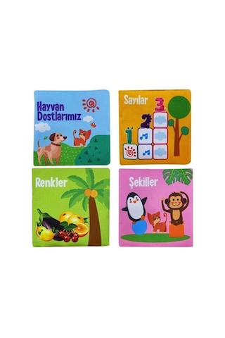 Babycim Bebeğimin İlk Kitap Seti Hışırtılı Bez Kitap 4 Çeşit