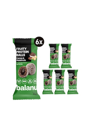 Balunu Kakao Dolgulu ve Fındıklı Meyveli Protein Topları 6 x 55 G