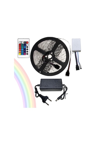 Electroon 12volt 3çipli Silikonlu Rgb Led Kumanda Adaptör Set - 5metre 5 METRE